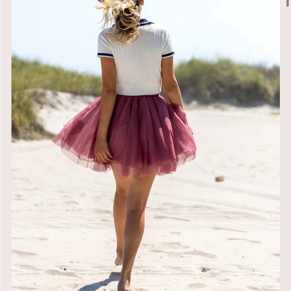 Mini Plum tulle skirt